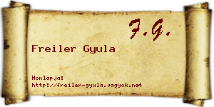 Freiler Gyula névjegykártya